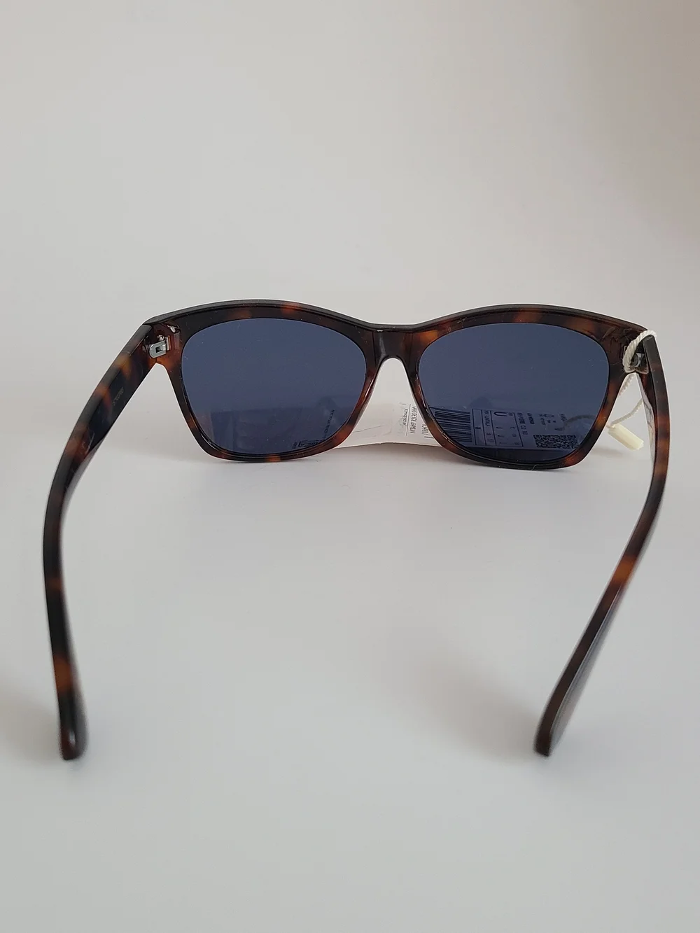 Mango Tortoiseshell Sunglasses with Dark Brow Amber Accents and Navy Blue Lenses